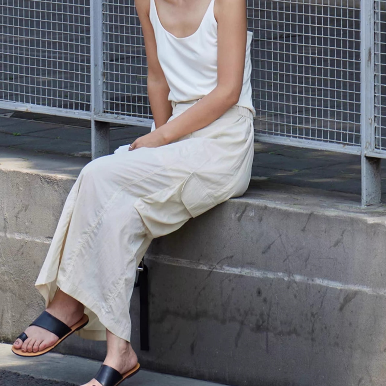 Belted midi-length cargo skirt 【2color】T4330