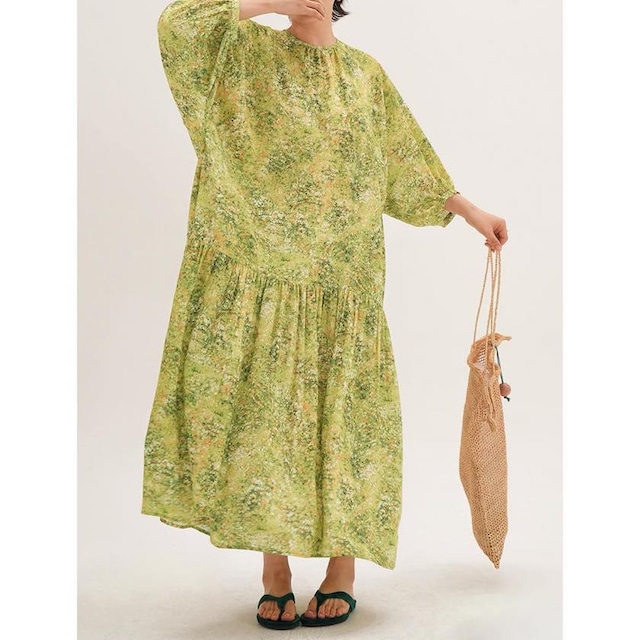 botanical gathered one-piece