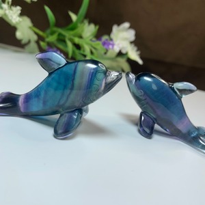 2.海のアニマル♪♪フローライトイルカ☆ペアセット