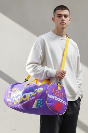 New Balance ボストンバッグ 90s 大容量 ダッフルバッグ パープル イエロー ヴィンテージ