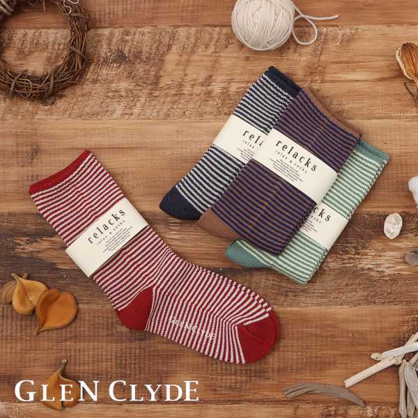 グレンクライド GLEN CLYDE relacks リラックス BLIND ブラインド 靴下 ソックス レディース メンズ ユニセックス フリーサイズ 日本製 ブランド ギフト プレゼント 22.5-27 ネイビー レッド ブラウン グリーン Ll025