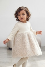 FUR T-DRESS RICH IVORY 6Y-11Y