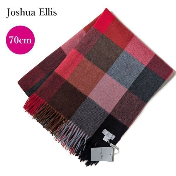 【新品未使用 国内正規品】Joshua Ellis ジョシュアリエス カシミヤ大判ストール CPG52063 ブロックチェック 260220-34