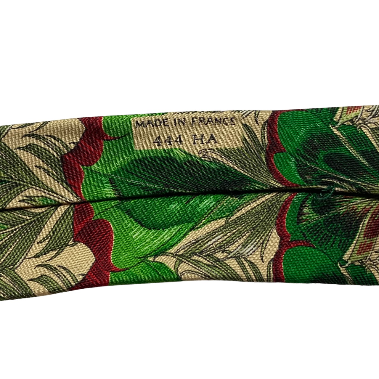 HERMES peacock print silk tie