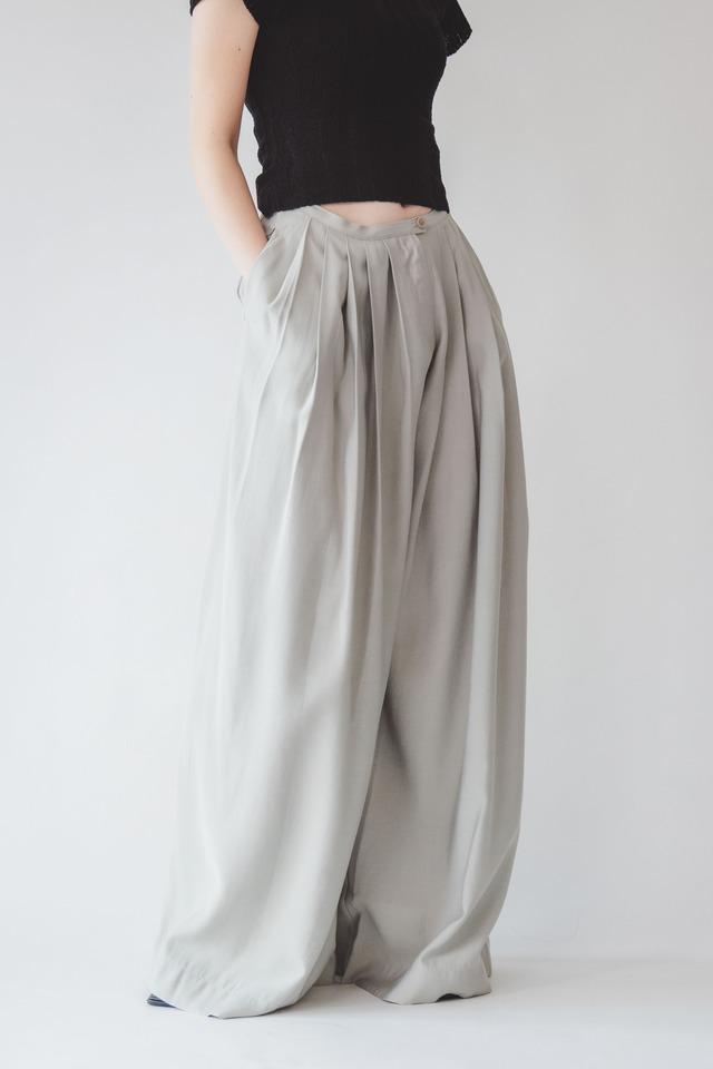 Pintuck wide trousers