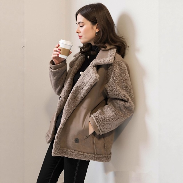 【コート】大きいサイズ ムートンコート レディース きれいめ アウター ボアコート ミドル 秋 冬 20代 30代 40代 50代 可愛い 韓国 ファーコート カジュアル ベージュ オフホワイト 白 ブラウン 茶色 S M L XL 2XL 3XL 4XL