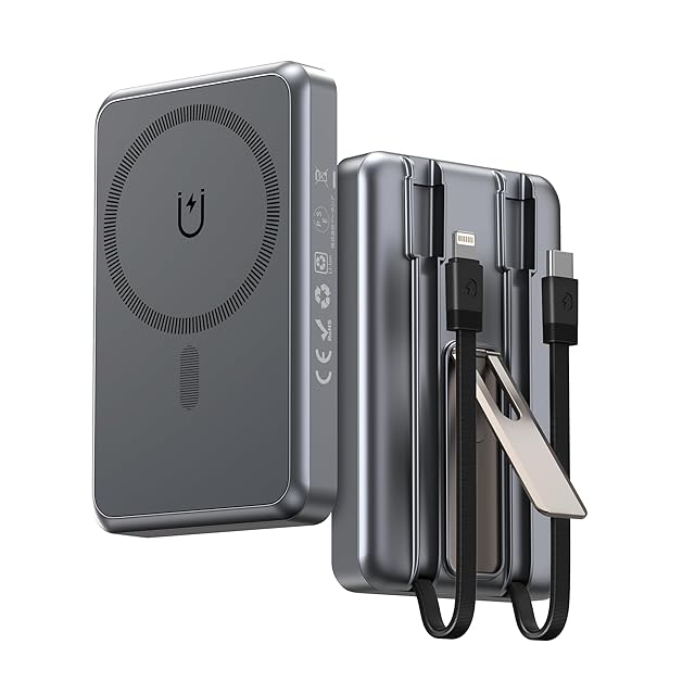 Magsafe対応モバイルバッテリー 16800mAh 大容量【ケーブル内蔵・4台