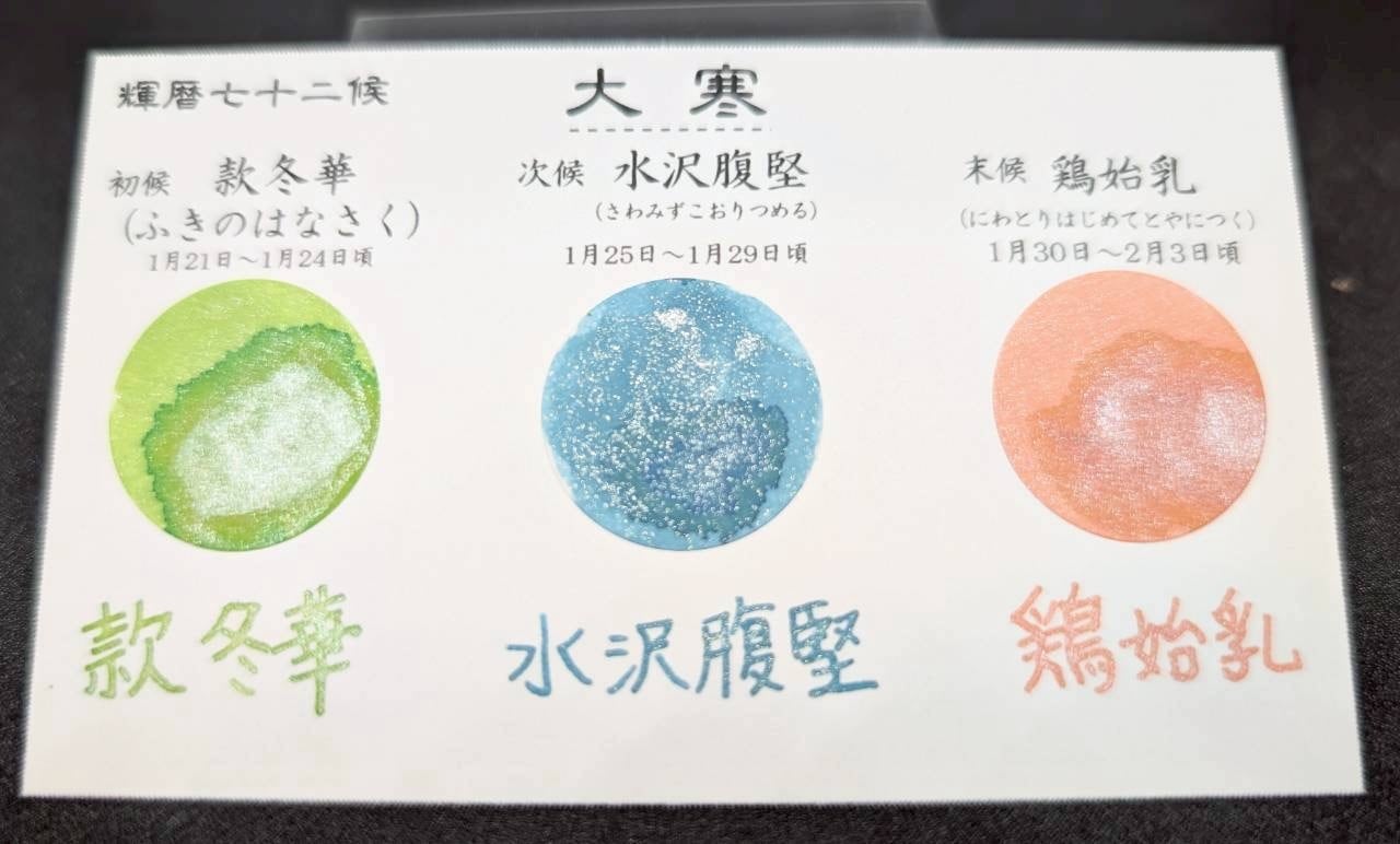 ラメ入り】輝暦七十二候「水沢腹堅～さわみずこおりつめる