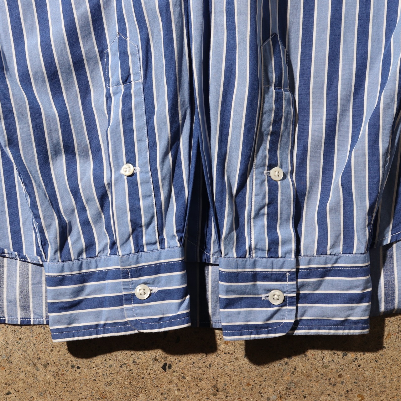 美品 L ビッグポロ ストライプ 青 ブルー ラルフローレン ビッグシャツ 長袖 ralph lauren