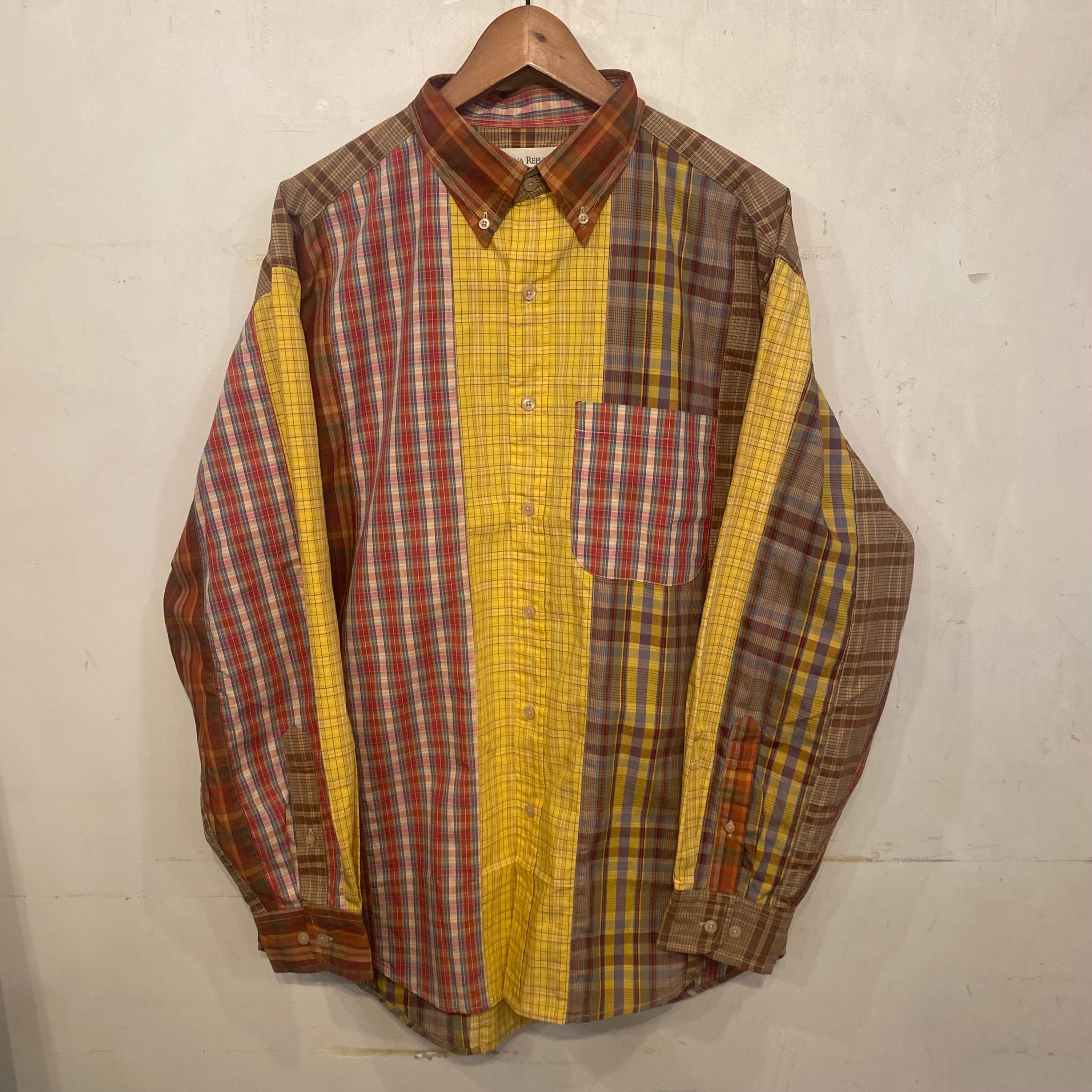 90s~ BANANA REPUBLIC チェックシャツ レギュラーカラー 極美品⭕️】90's BANANA REPUBLIC クレイジーチェックシャツ