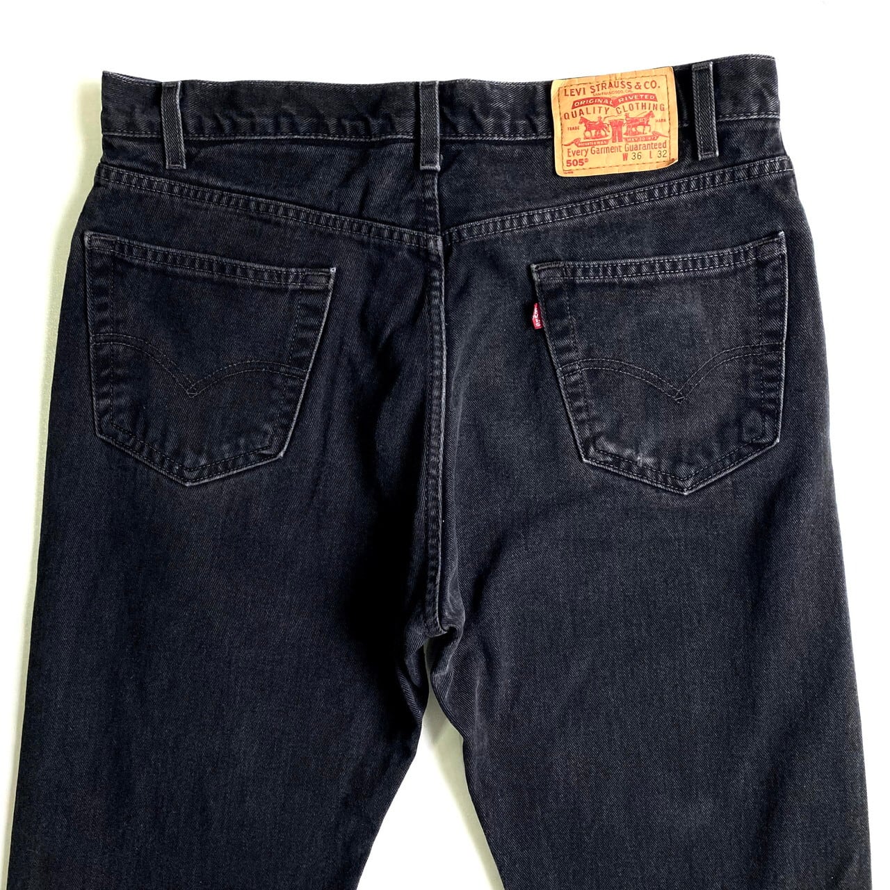 W36 Levi'sリーバイス505 ブラックデニム パンツ 極太 ワイド 黒