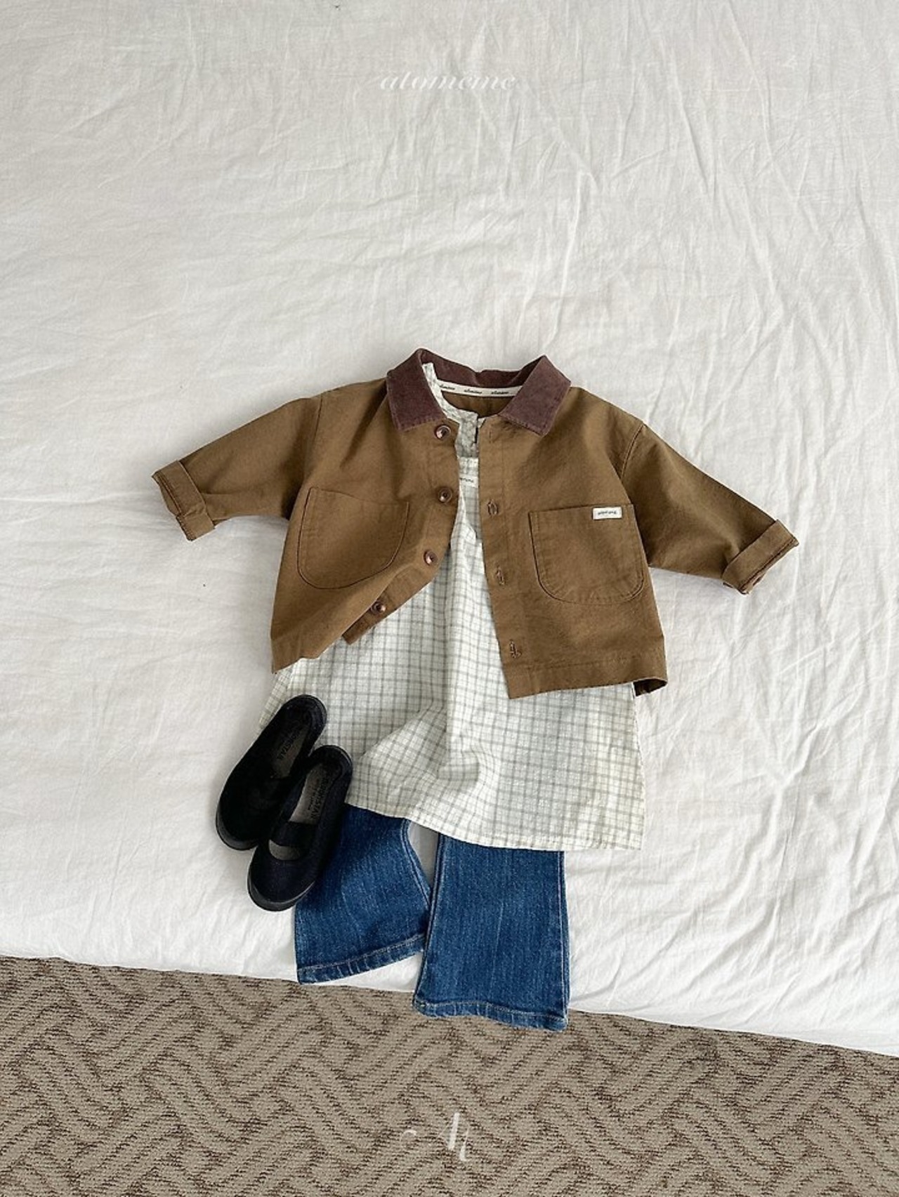 韓国子供服 / Atomeme / 26Autumn / Hey Check One-piece / 秋服 *S~XL*