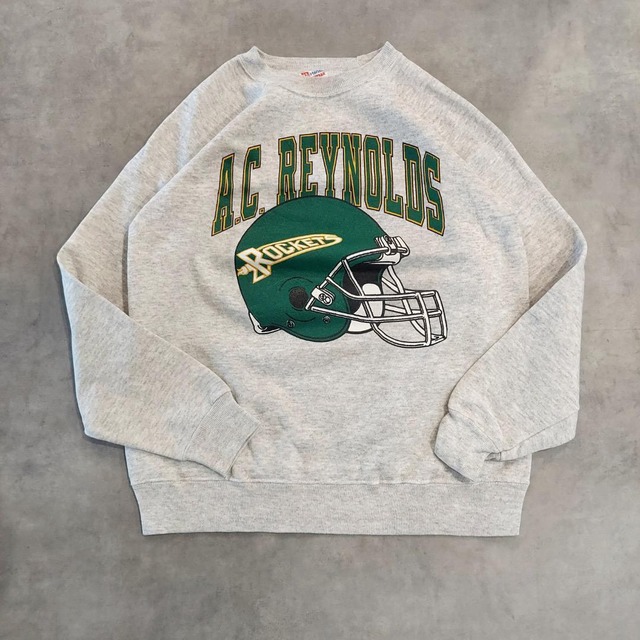 ヘインズ スウェット 古着 90s USA製 プリント L グレー 16426