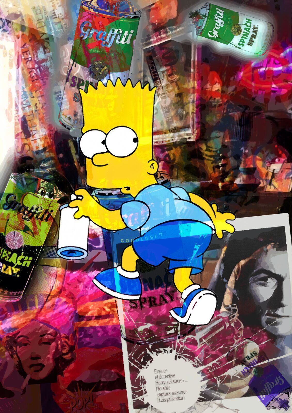 シンプソンズ キャラクター コラージュアート キャンバス a1サイズ Blues Make Sense Art Gallery