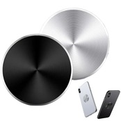 YACHUN メタルプレート スマホ ホルダー 2枚セット マグネット式 スマホ車載ホルダー 貼替用 替え用 スマホ用金属プレート 極薄 車用磁石シール 車載用メタルプレート(ブラック+シルバー)