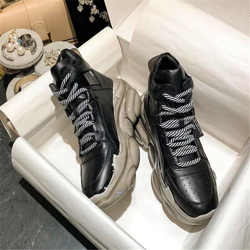 【新作】【送料無料】 トップアンクルブーツレディースの新しいプラットフォームスニーカーラウンドトゥブーツホワイトブラッククリスタルラバーソール高さ増加シューズ 靴 ラウンドトー 10b38587684963