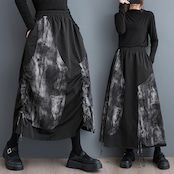 パッチワークデザイン ロングスカート 00049