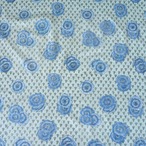 ブロックプリント生地【50cm単位】インド綿 花柄 くすみグリーン×ブルー #22347-GR1【再入荷】