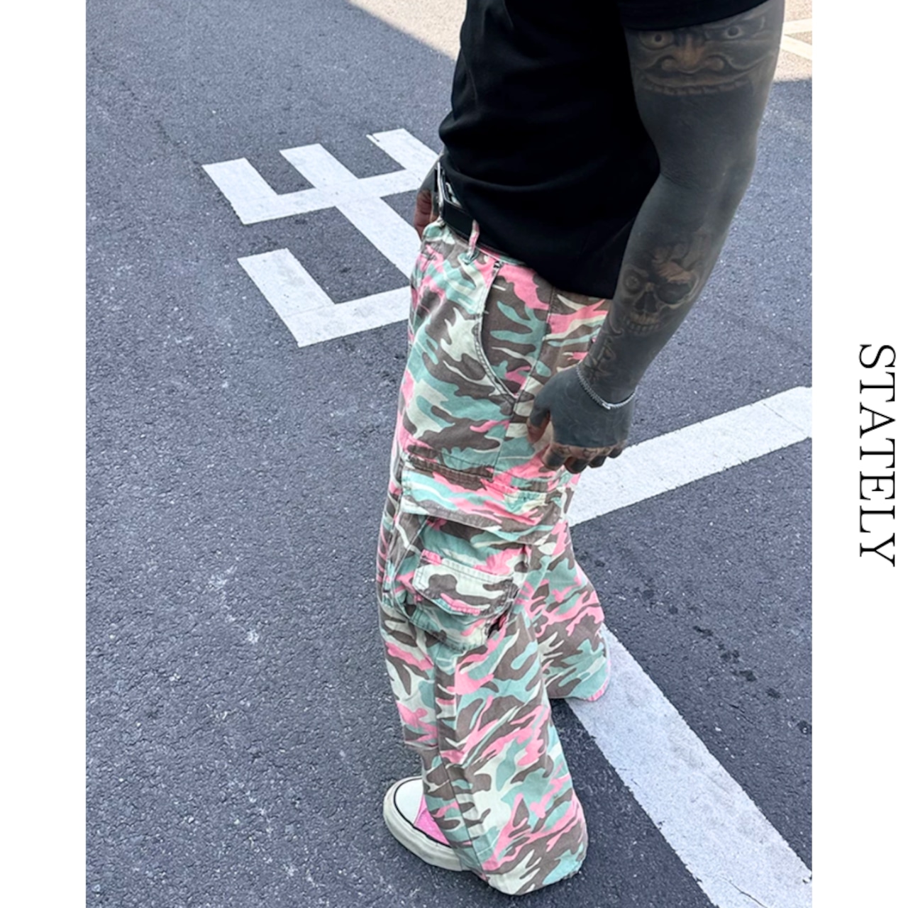 Pink Camo ワイドカーゴパンツ_B204・画像2