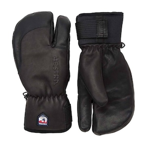 HESTRA / 3-Finger Full Leather Short / Black