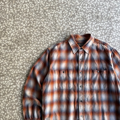 PENDLETON / ombre check shirt size L