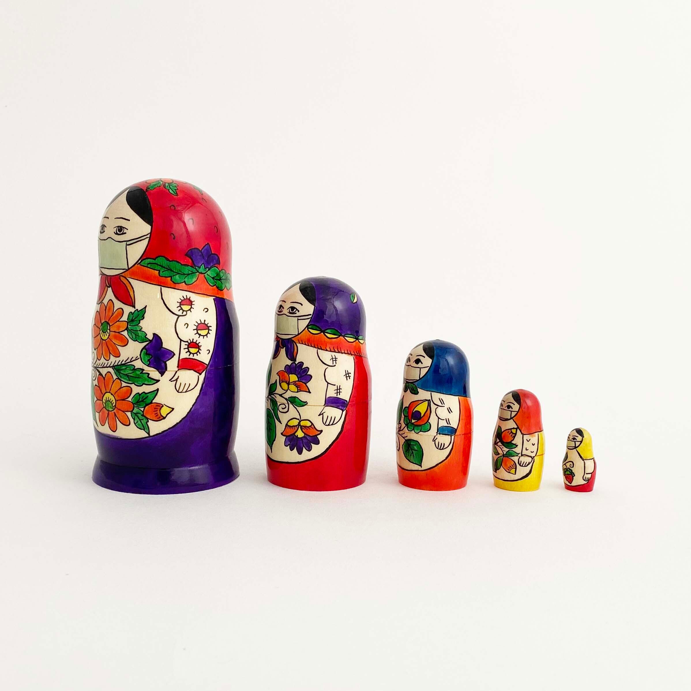 マスクーシカ 大マトリョーシカ 5個組 Kokeshka マスクーシカ 大マトリョーシカ 5個組 Kokeshka