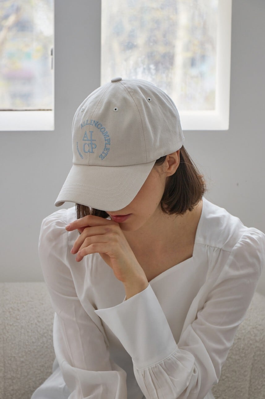 ☆IVE ガウル 着用！！【ALLINCOMPLETE】Round Logo Ball Cap (Cream