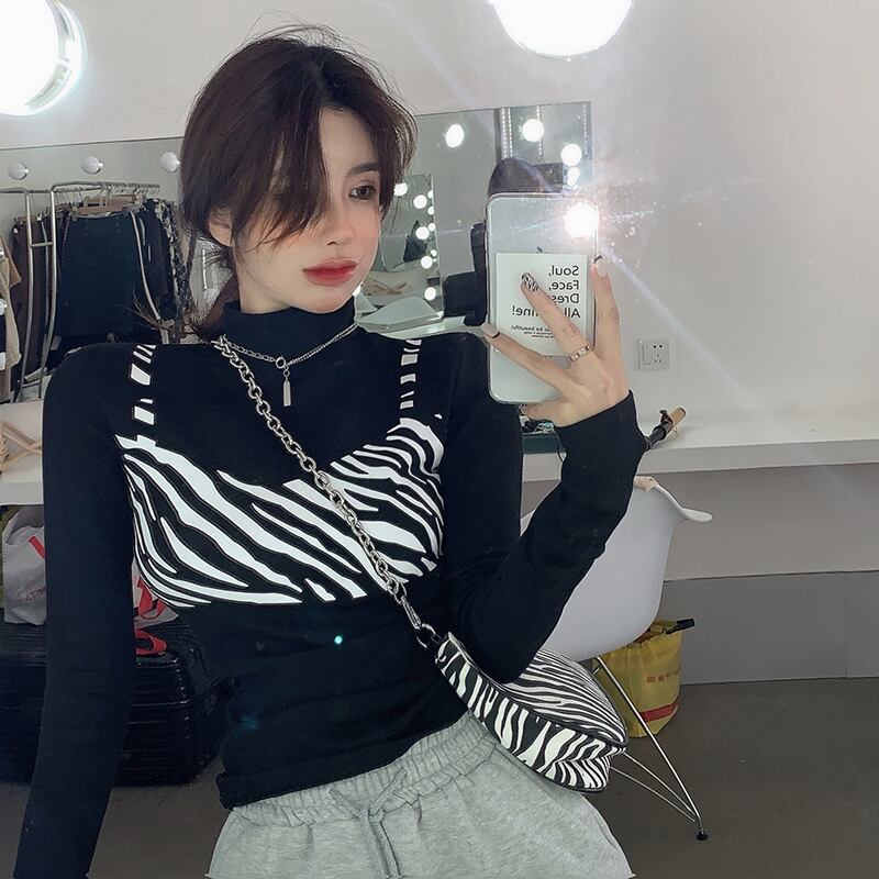 スプリングスリムシャツ プリント薄手Tシャツ トップス 春物 ドラファッションホール44031134899