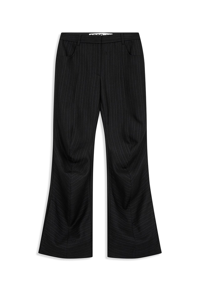 [OPEN YY] STRIPE TAILORED BOOTCUT PANTS, BLACK 正規品 韓国ブランド 韓国通販 韓国代行 韓国ファッション オープン ワイワイ 日本 店舗