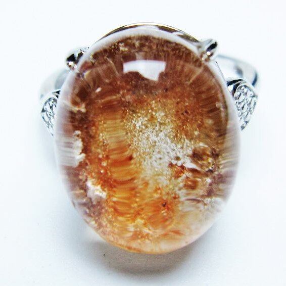 ガーデンクォーツ 指輪 ガーデン水晶 リング フリーサイズ 15号 一点物 メール便可 [M便 1/20] 115-6884