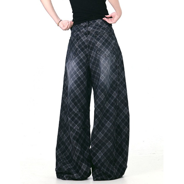 washed check denim　ウォッシュチェック柄デニム　J1657