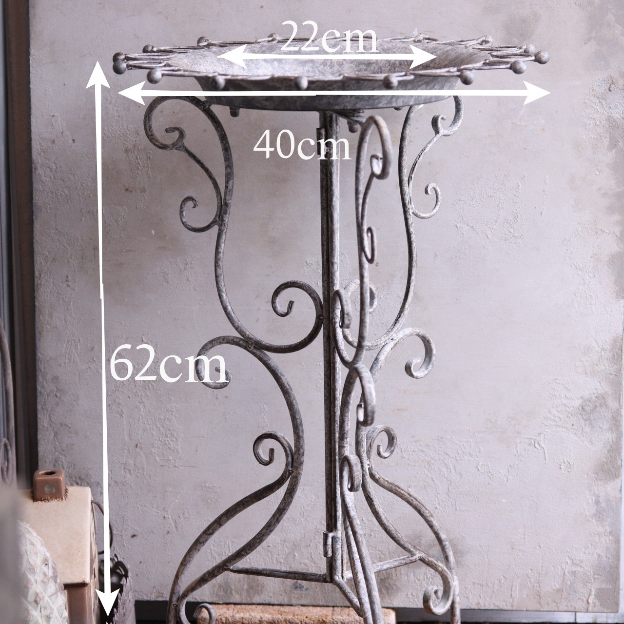 S木さま専用ページ：スタンドブリキ　シャロットバードトレイ B　アンティーク調　シャビーシック　オシャレ　JG 22