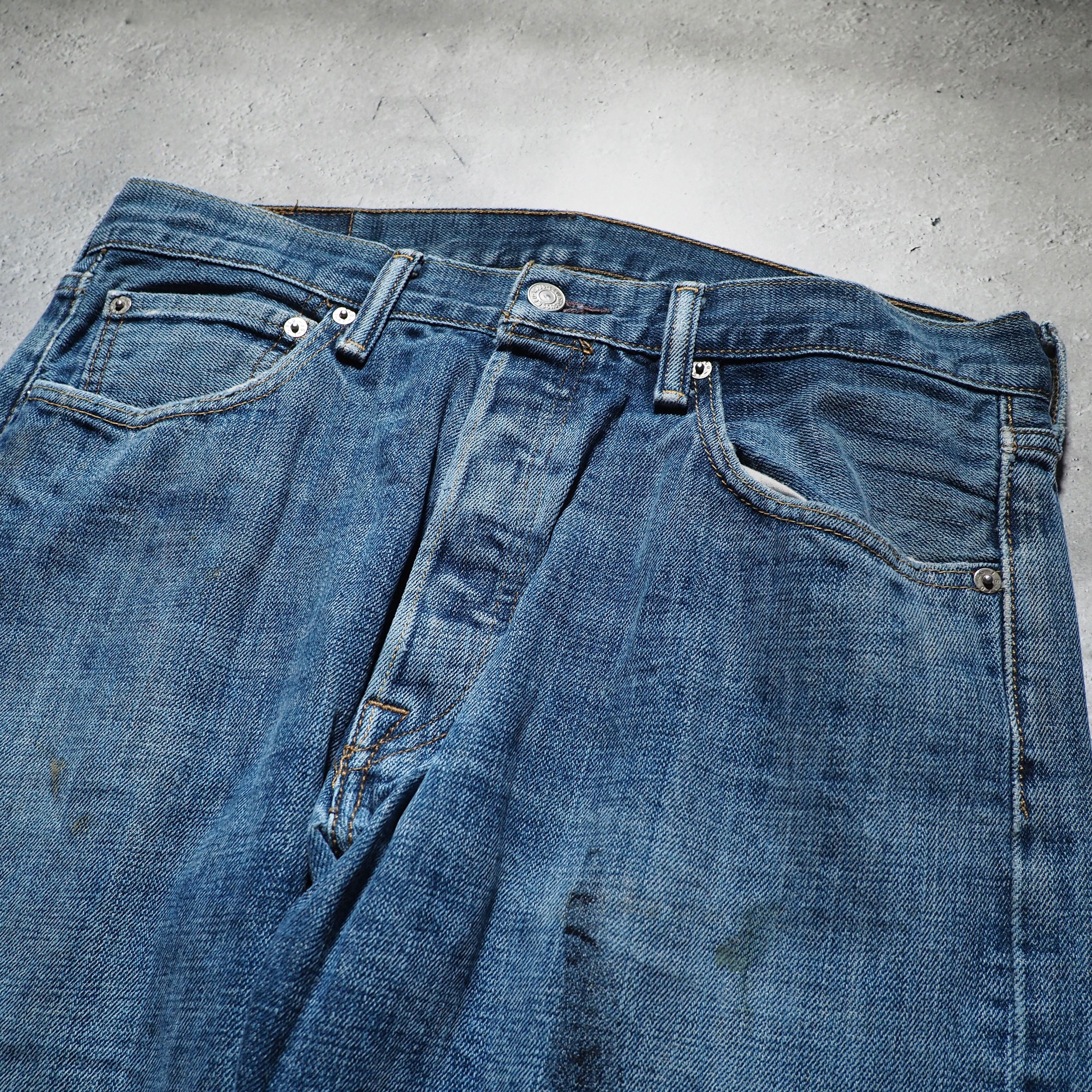 ” Levis 501 ” Spiderweb painted custom Indigo Denim pants