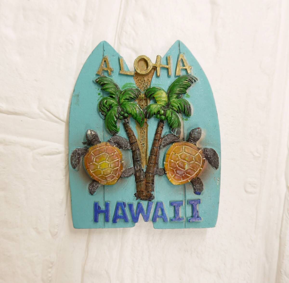 ★ハワイ直輸入★ツインサーフボード＆ホヌ／HAWAII／ハワイ磁石／キッチンマグネット／ハワイアン雑貨／MG8 'OLI'OLI