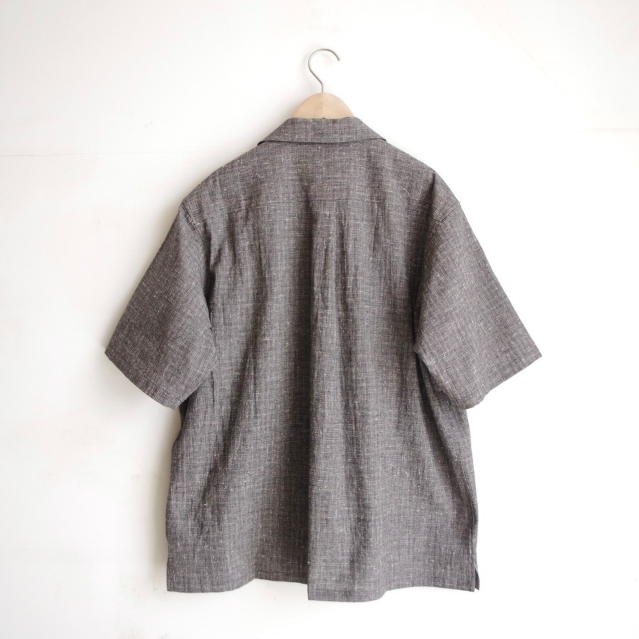 comm.arch.  Nepped Check Open Collar Shirt