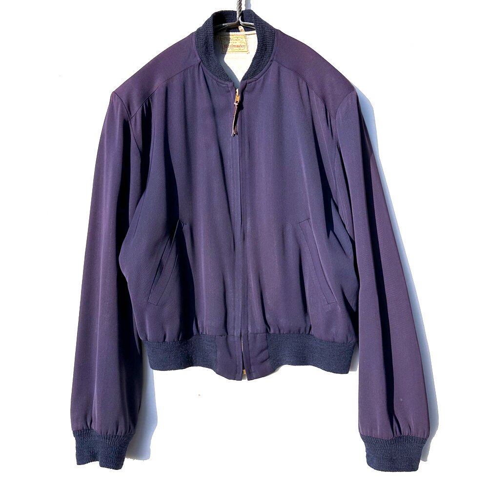 Woolmaster] Vintage Rayon Gabardine Drizzler Jacket [1950s