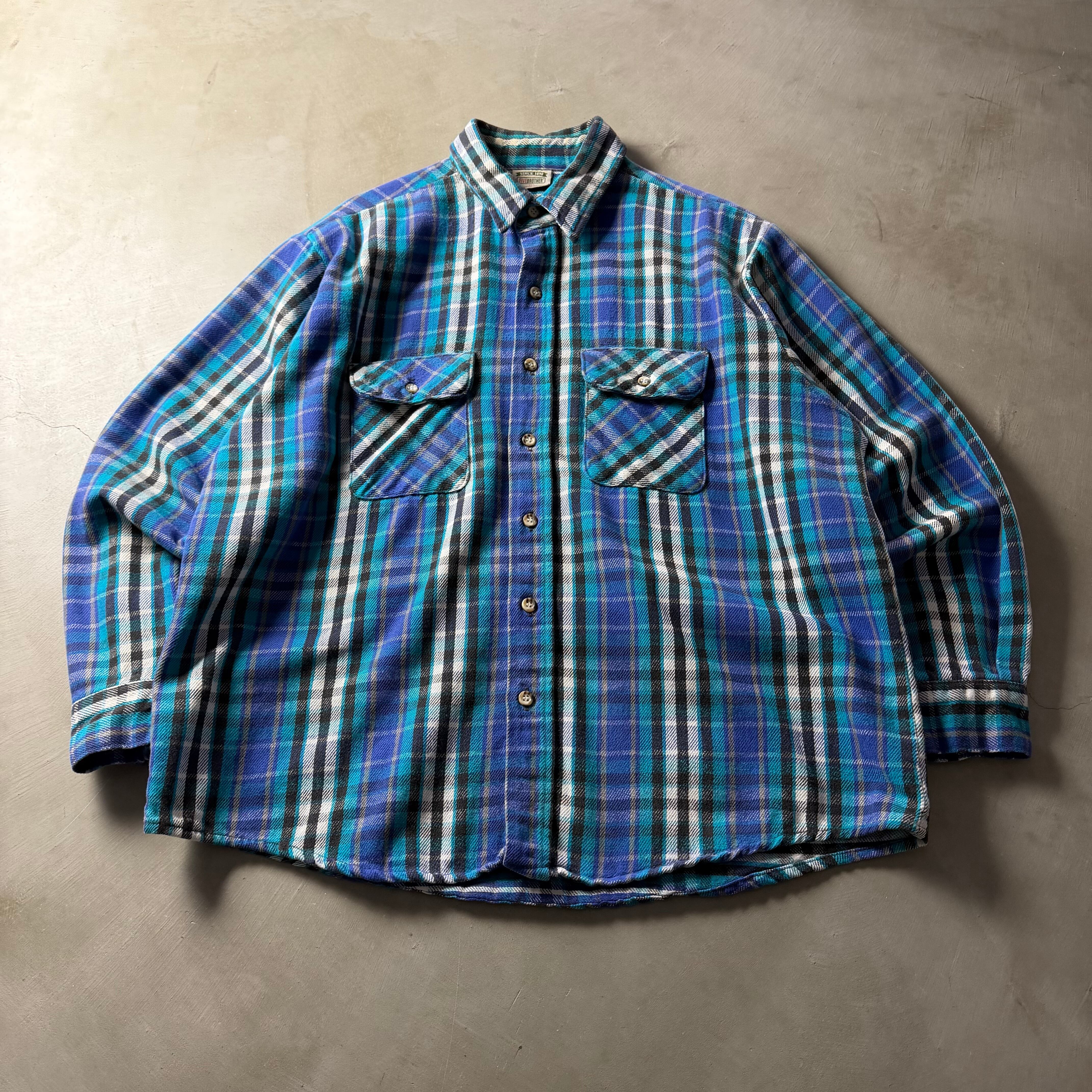 90s FIVE BROTHER Flannel Shirt