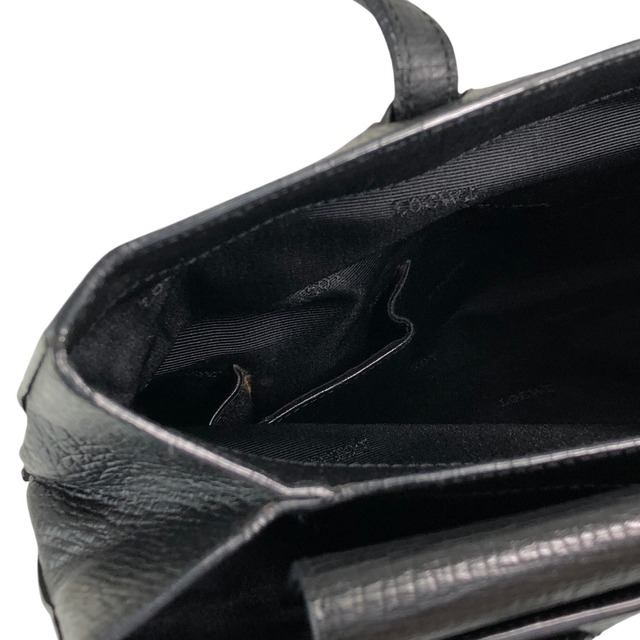 LOEWE ロエベ ハンドバッグ ブラック ロゴ型押し レザー vintage ヴィンテージ オールド xvn4mm