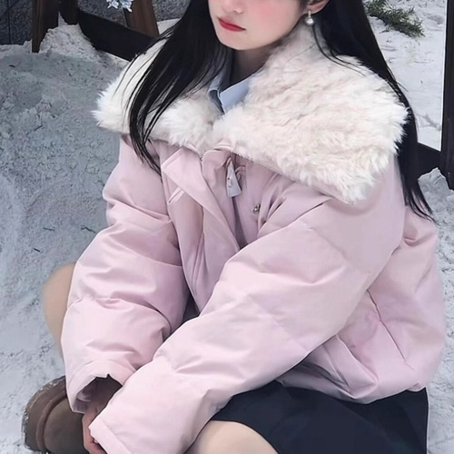 ファービッグカラージップアップパデットブルゾン ・73877