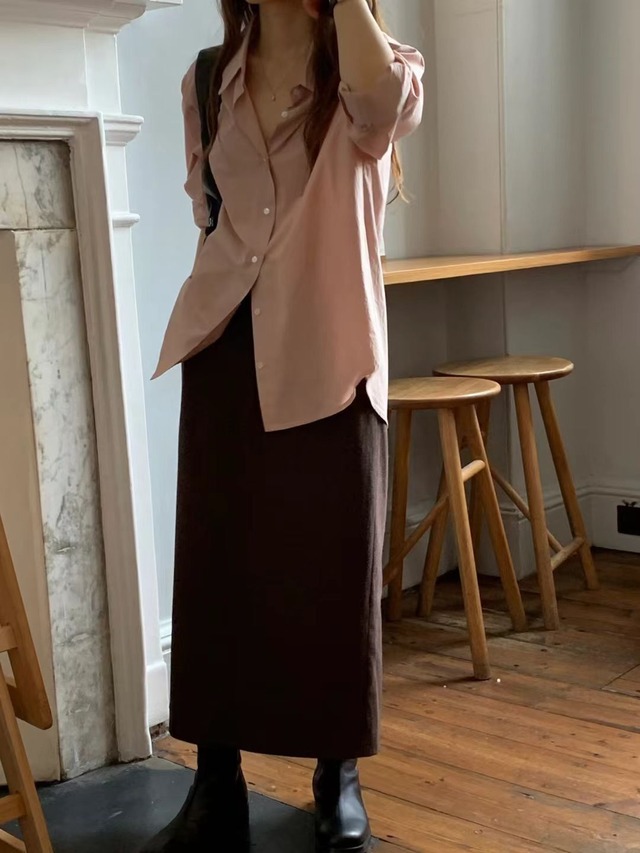 (OUNCE) wool maxi skirt / 2color