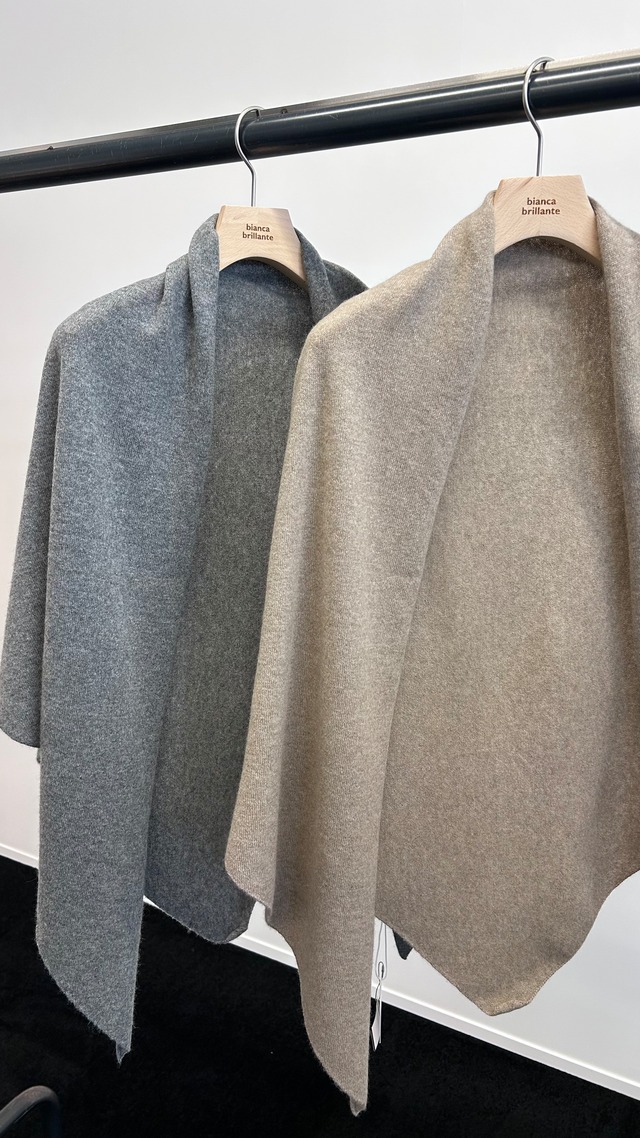 SOFIE D'HOORE -MONK- triangular scarf :METAL MELANGE,:SAHARA MELANGE,
