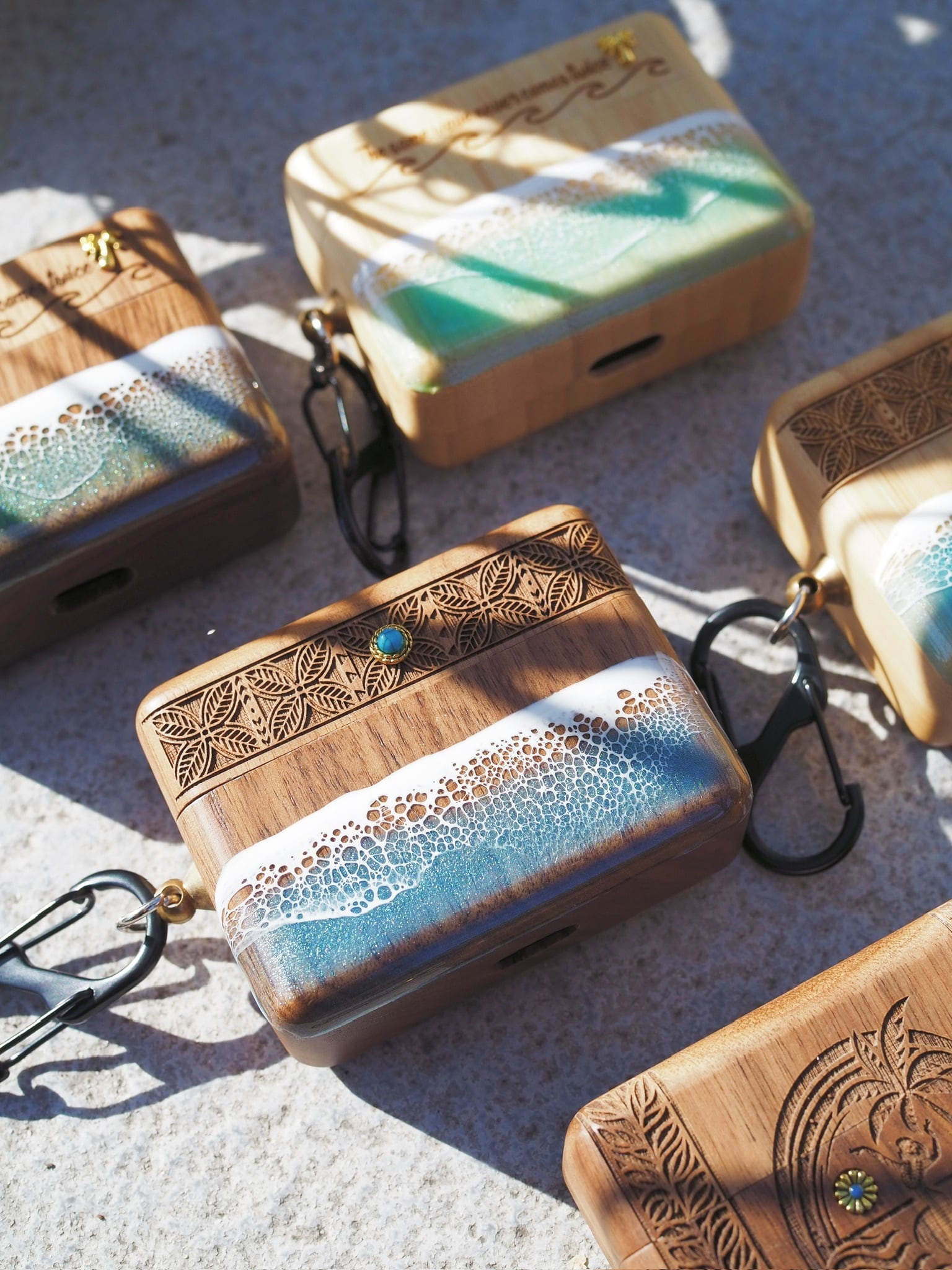 AirPods Pro,Pro 3,第3世代 wood case/hawaiian&wave(wood×resin