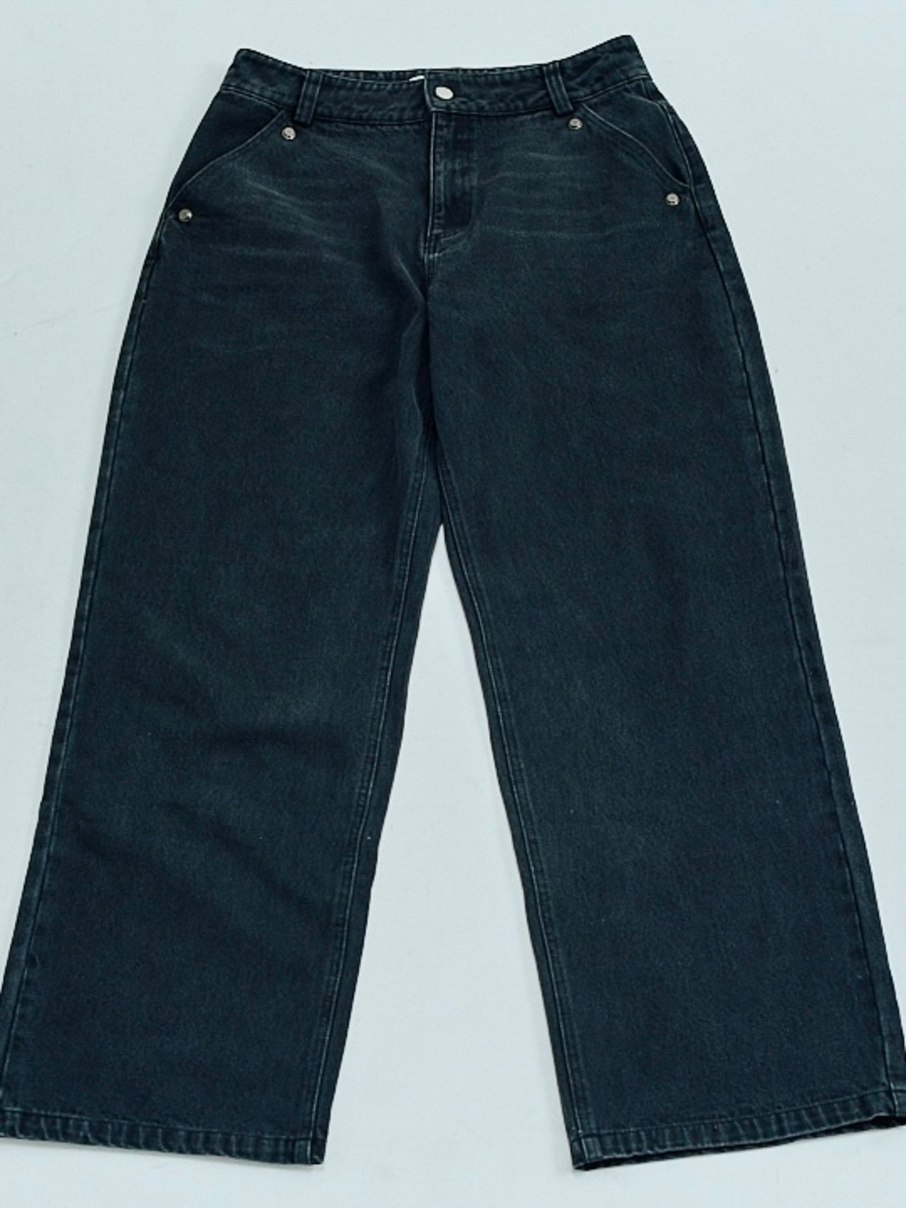 Washed Wide Straight Denim