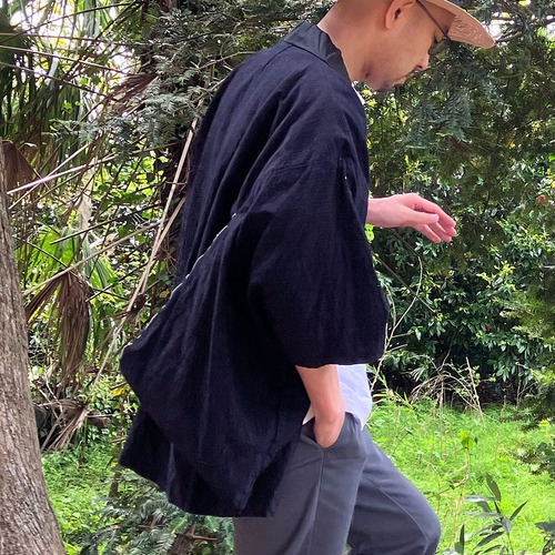 着物 仕事着 クレイジーパターン 藍染 縞模様 ジャパンヴィンテージ 古着 古布 リメイク素材 大正 昭和 | Kimono Jacket Japanese Fabric Vintage Crazy Pattern Indigo Stripe