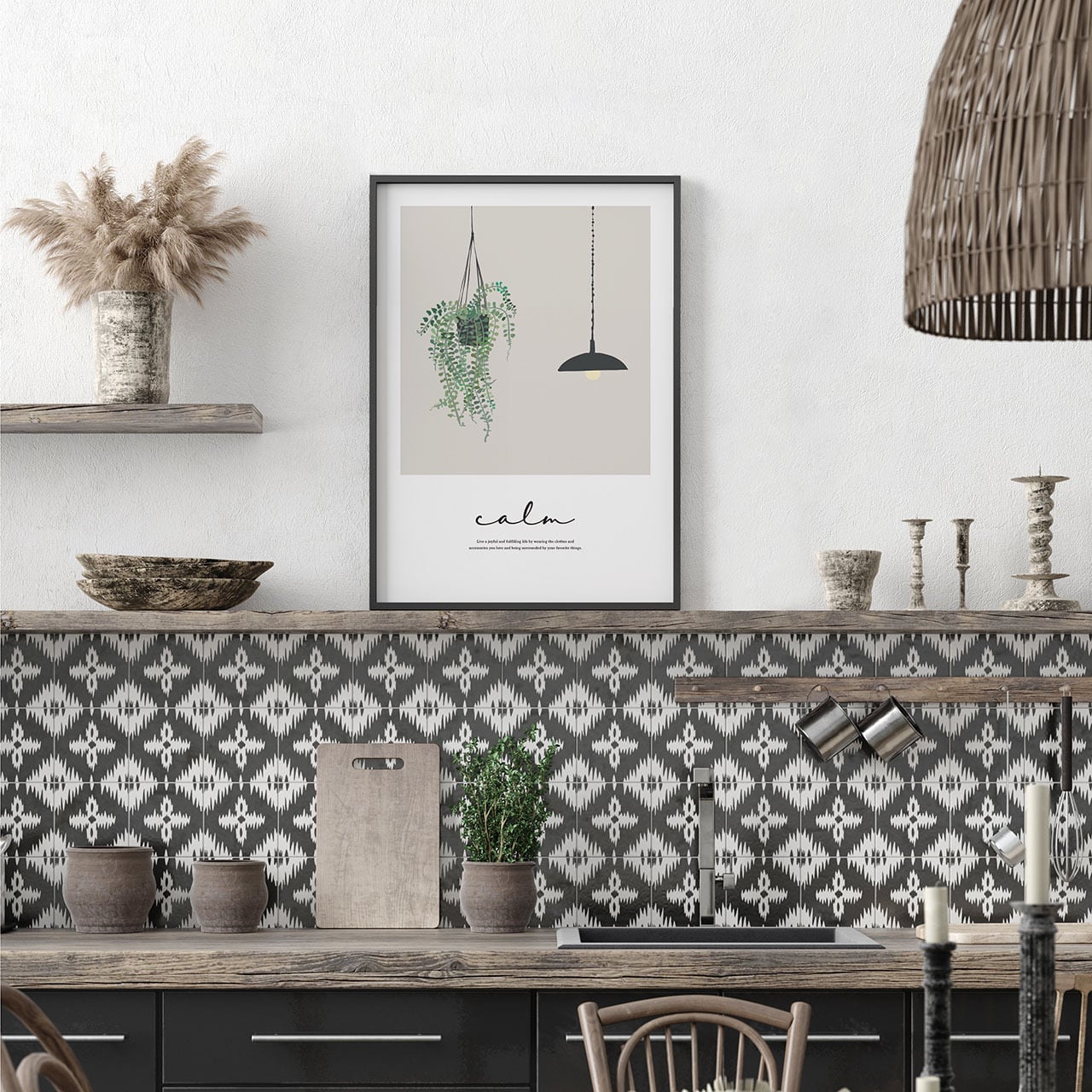 calmポスター／004-i | green graphic |「植物×アートポスター専門店」