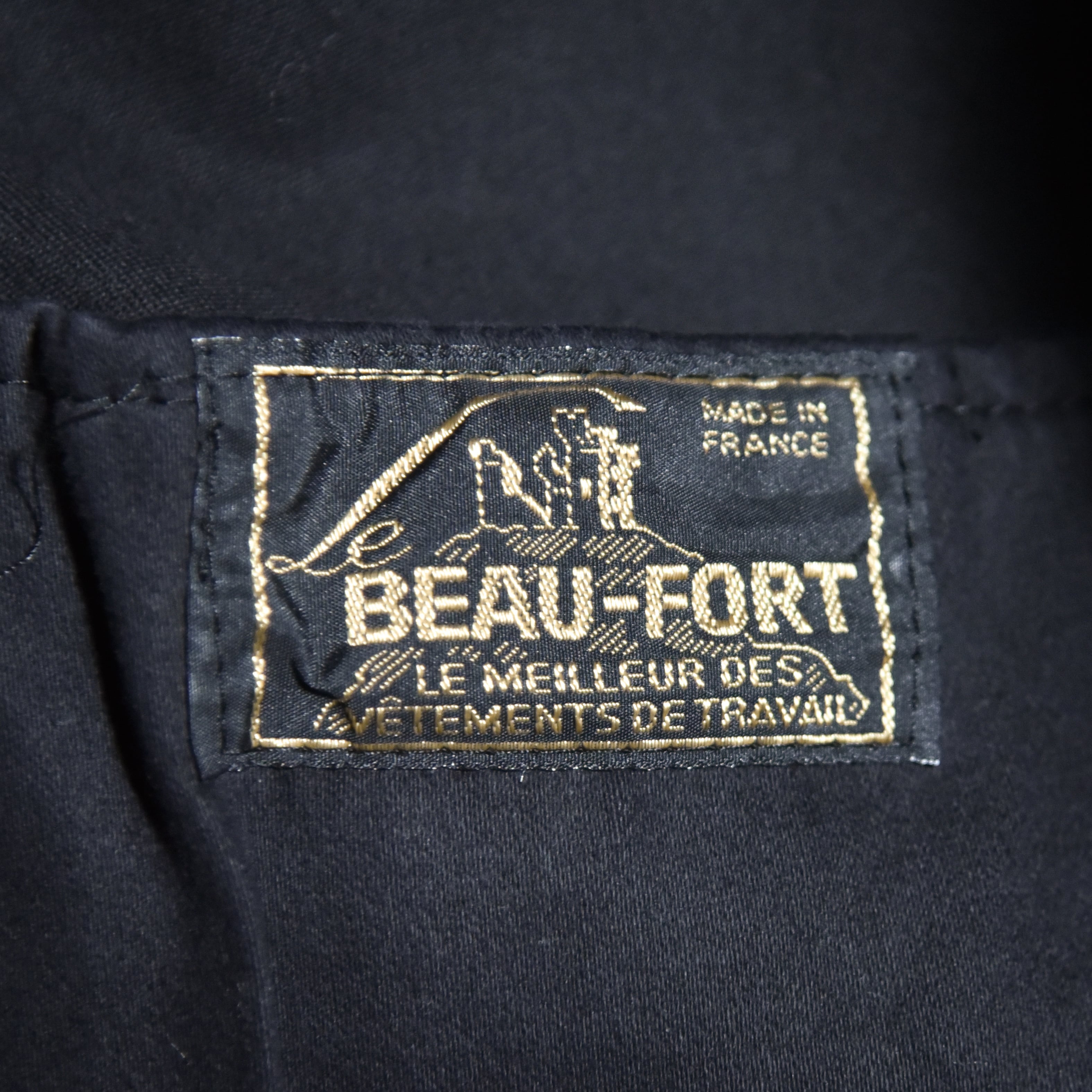50s BEAU-FORT Black Moleskin French Work Jacket ブラック