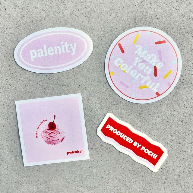 【4種セット】palenity ステッカー（ピンク）