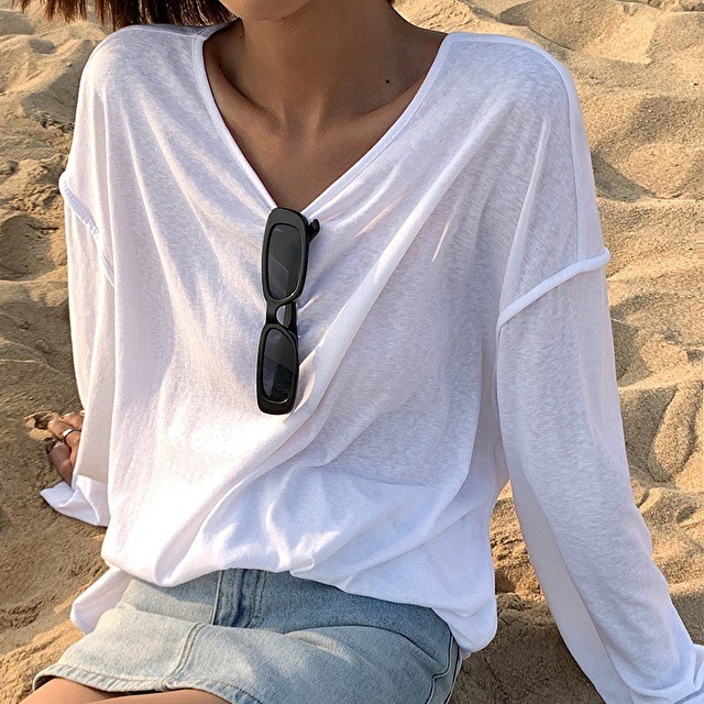 Oversize Backless Loose T-shirt 123117