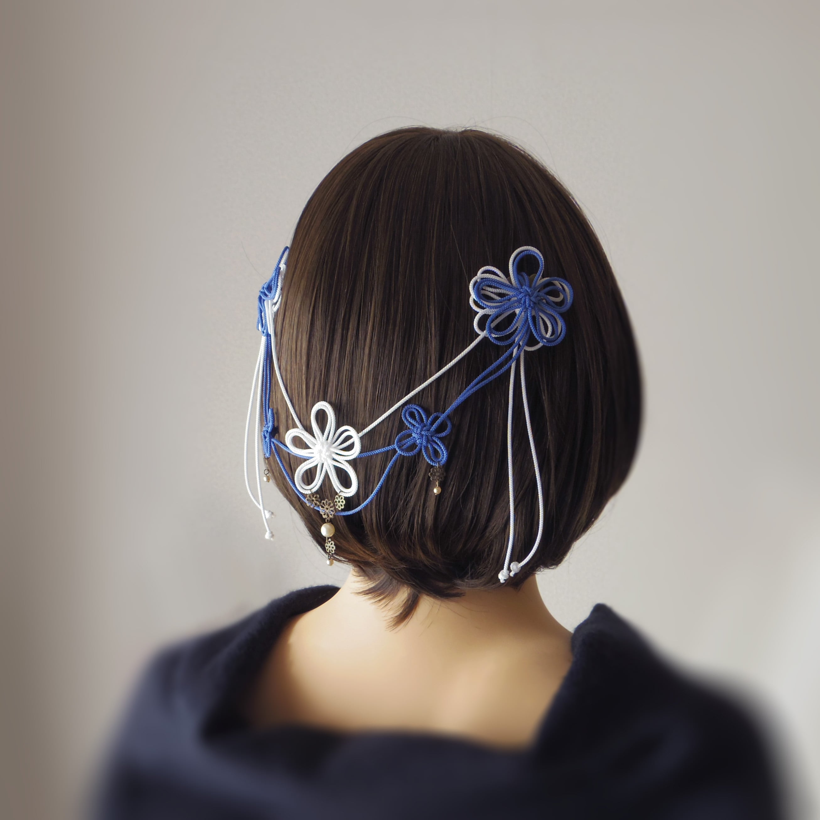 【新作】ヘアコーム「みちゆきて冰」(白×薄青)