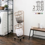 2段ランドリーラック(丸型) KR-3972 幅34.5×奥行39×高さ108cm